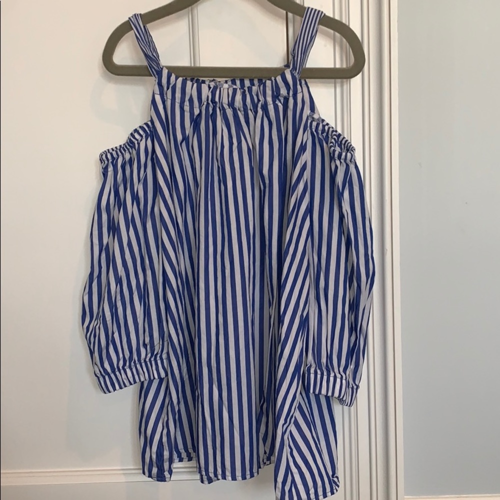 ZARA girls stripped blouse-cut our shoulders